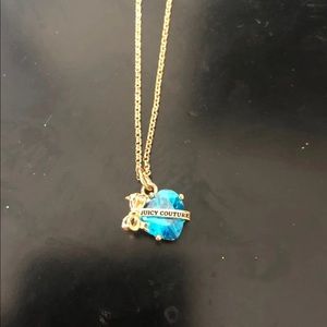 Juicy couture blue heart necklace